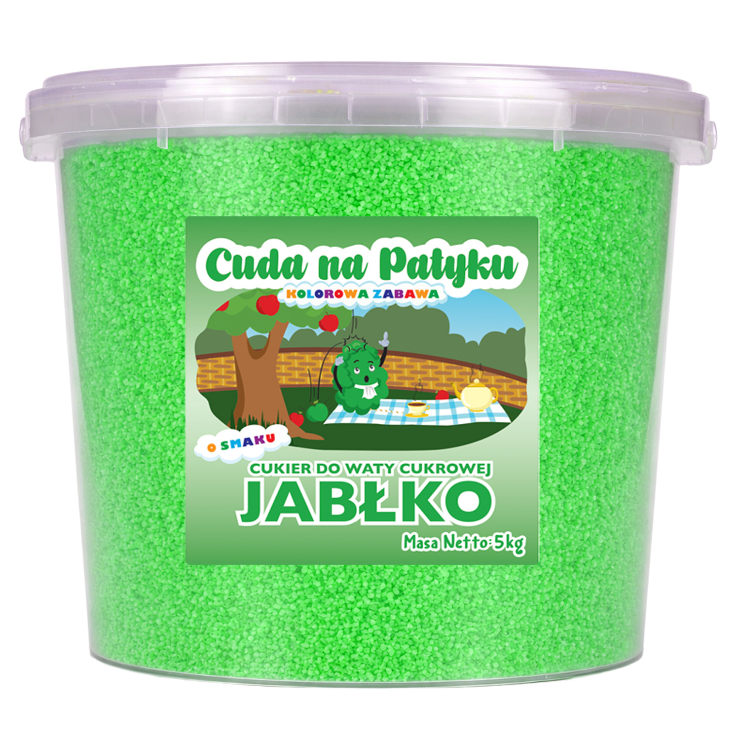 Barevný Cukr na cukrovou vatu s příchutí pro stroje 5 kg, jablečný