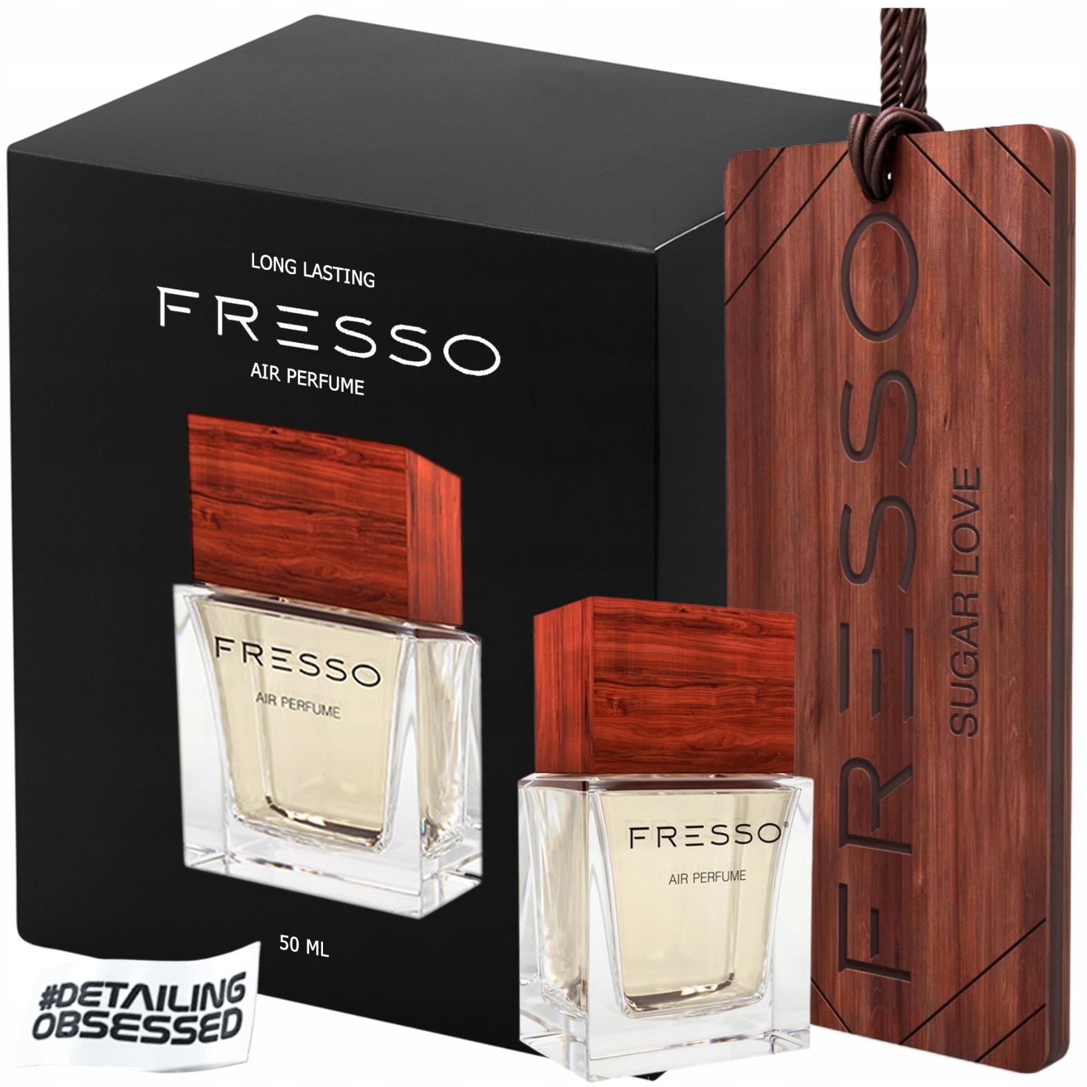 FRESSO SUGAR LOVE DELIKATNY SŁODKI ZAPACH ZAWIESZKA + PERFUMY ATOMIZER 50ML