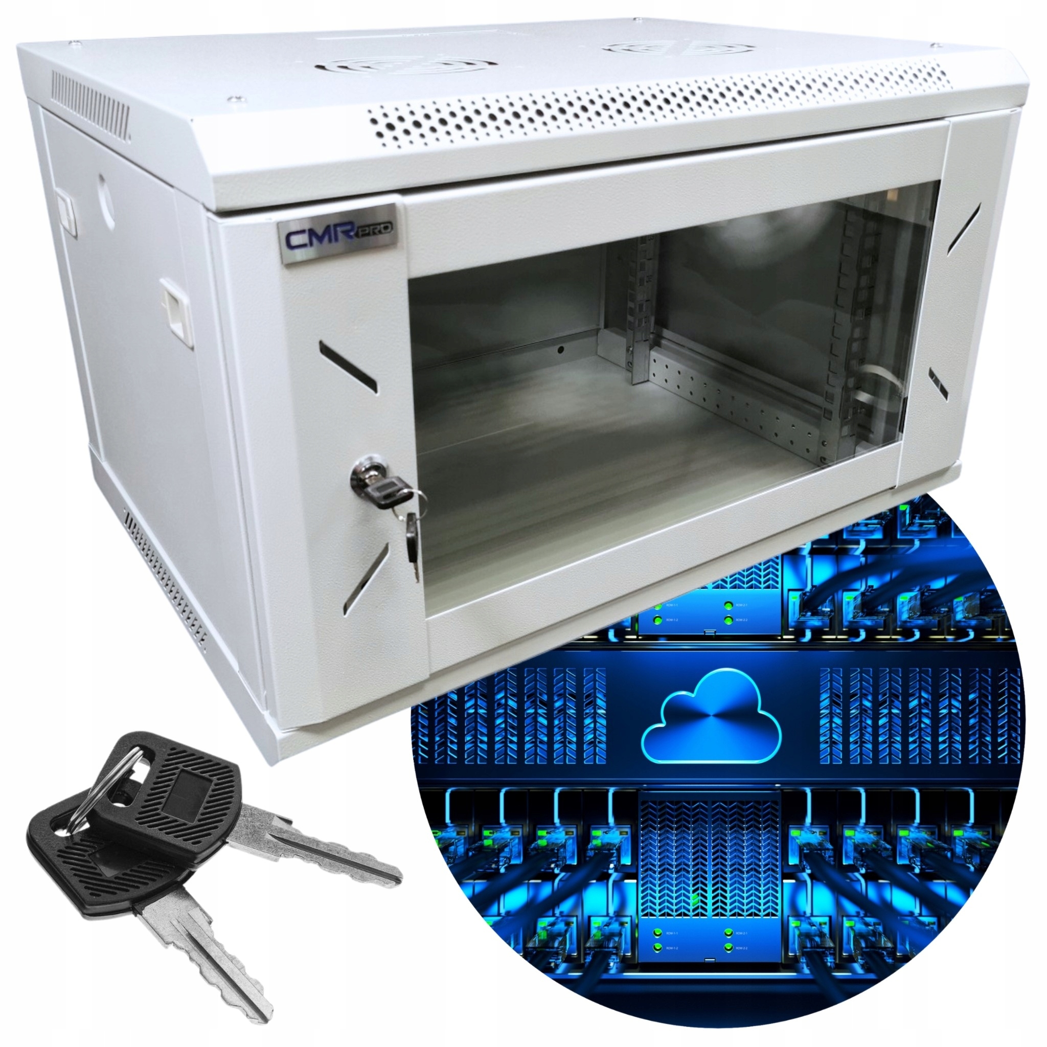 Szafa wisząca Rack CMR-CAB-06-450 6U 19" 600x450x368mm na rejestrator Cctv