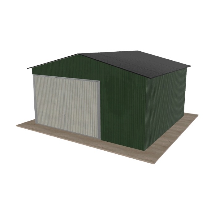 Plechová garáž 4.5x4 m jednopolohová dvouspádová zelená