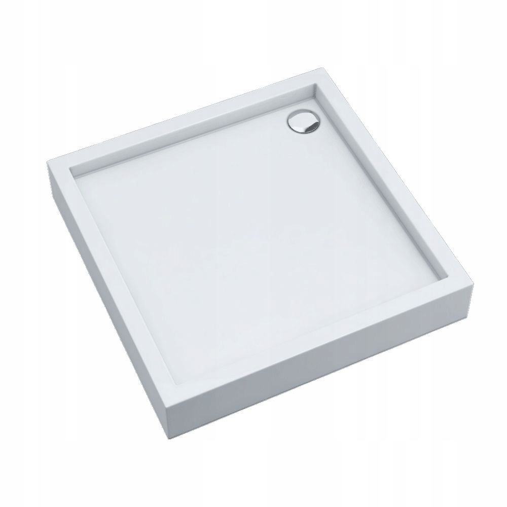Brodzik 80x80 cm Prysznicowy wysoki biały gładki kwadrat akrylowy Do Kabiny
