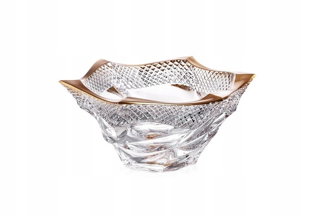 Kryštálová misa 29,5 cm Flamenco Pyramid&Gold