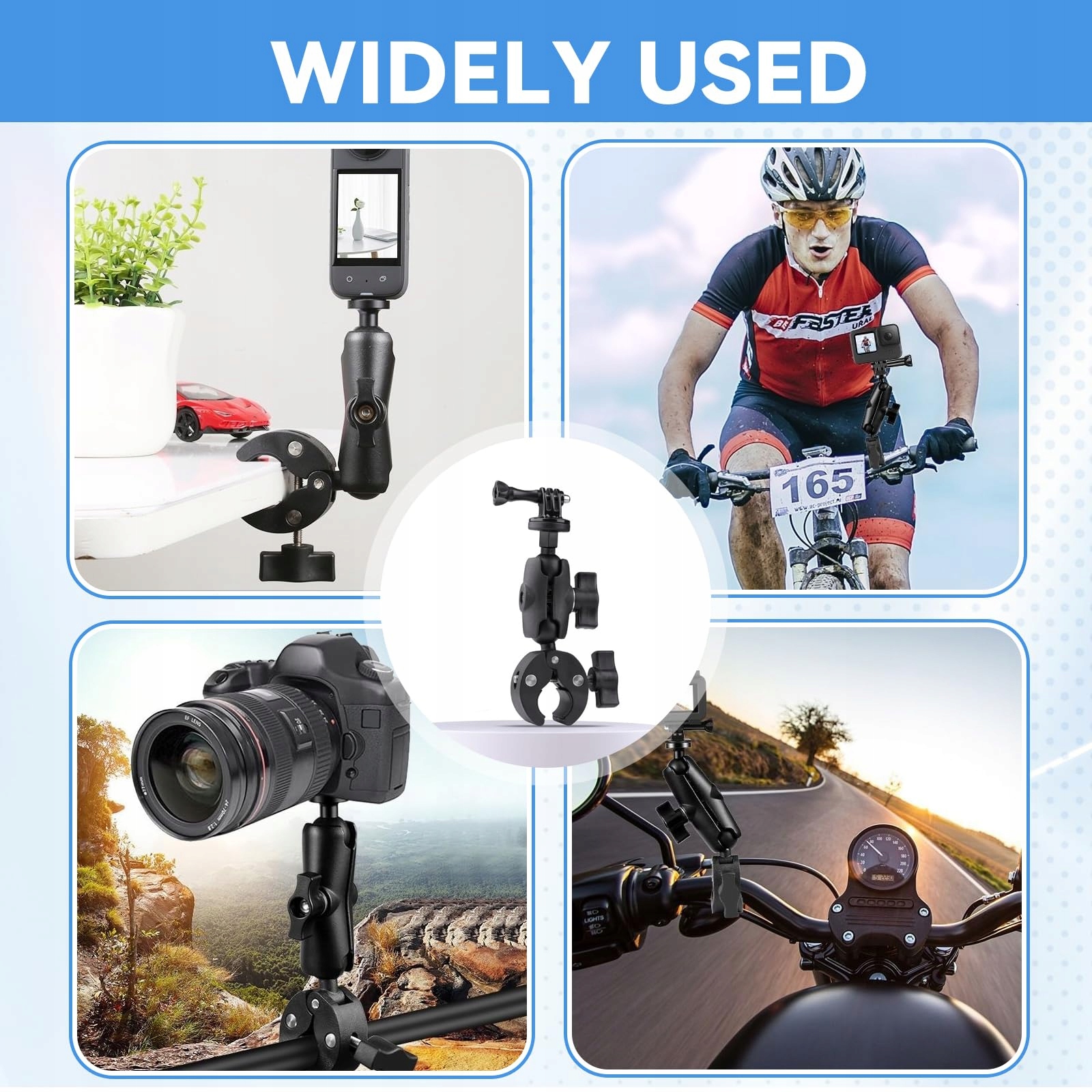 Uchwyt Do Kamery Sportowej Motocykl 360 Głowica Cam DJI Insta360 TTIAYAO — miniatura 7