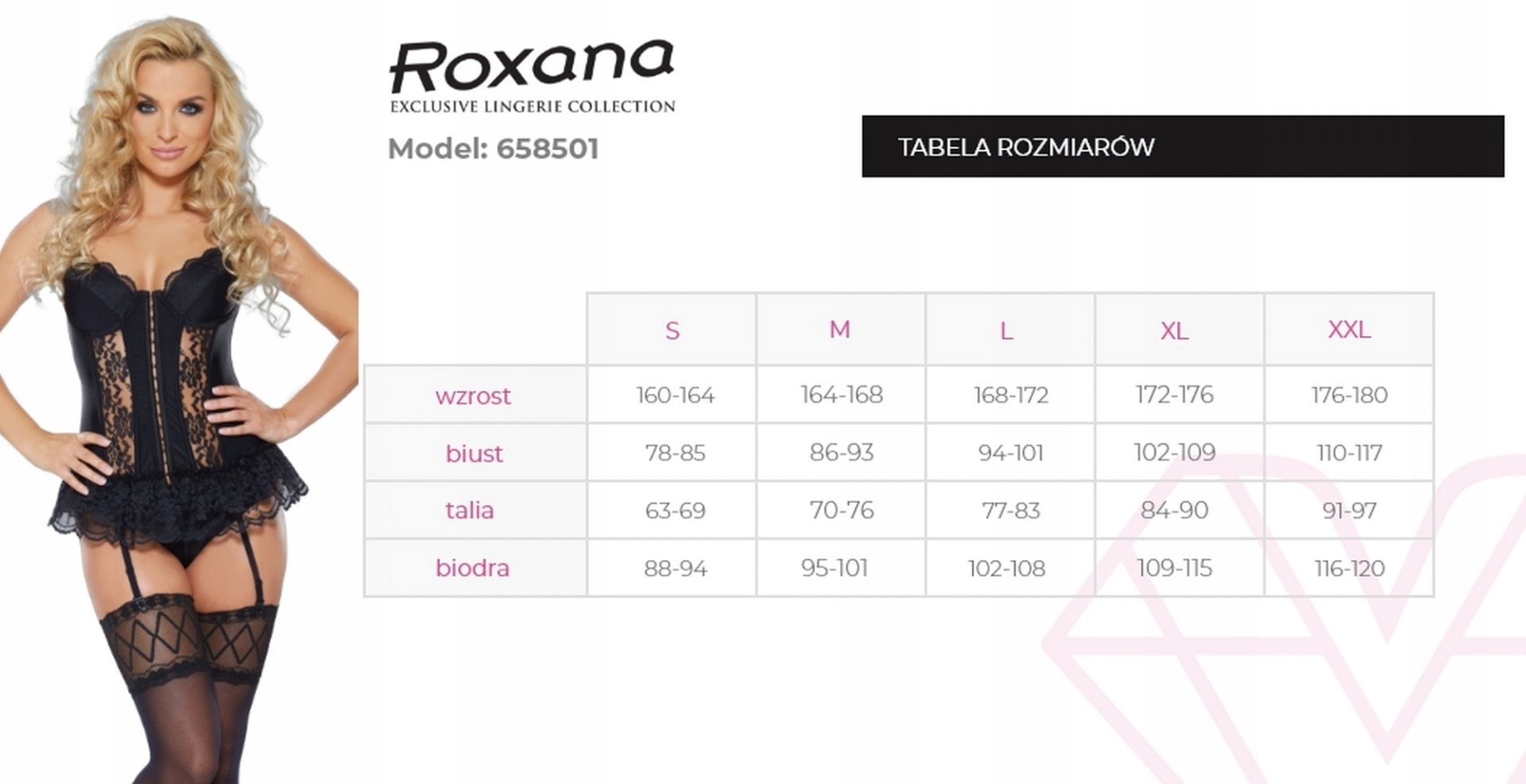 Komplet Gorset i Stringi 6585 S ROXANA Marka Inna marka
