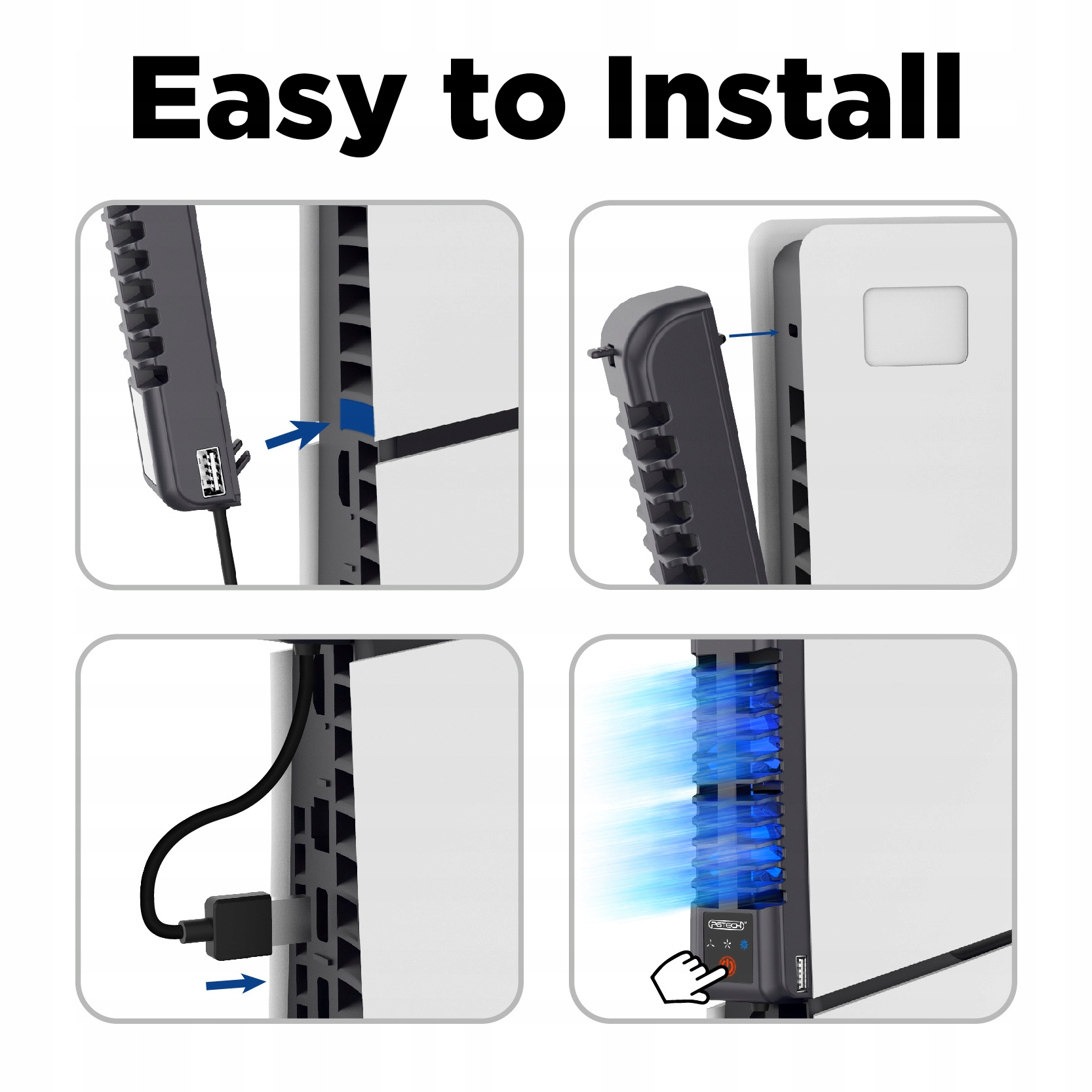 WENTYLATOR CHŁODZĄCY LED NISKI DŹWIĘK WYSOKA PRĘDKOŚĆ DLA PS5 SLIM KONSOLA Kod producenta GP-522