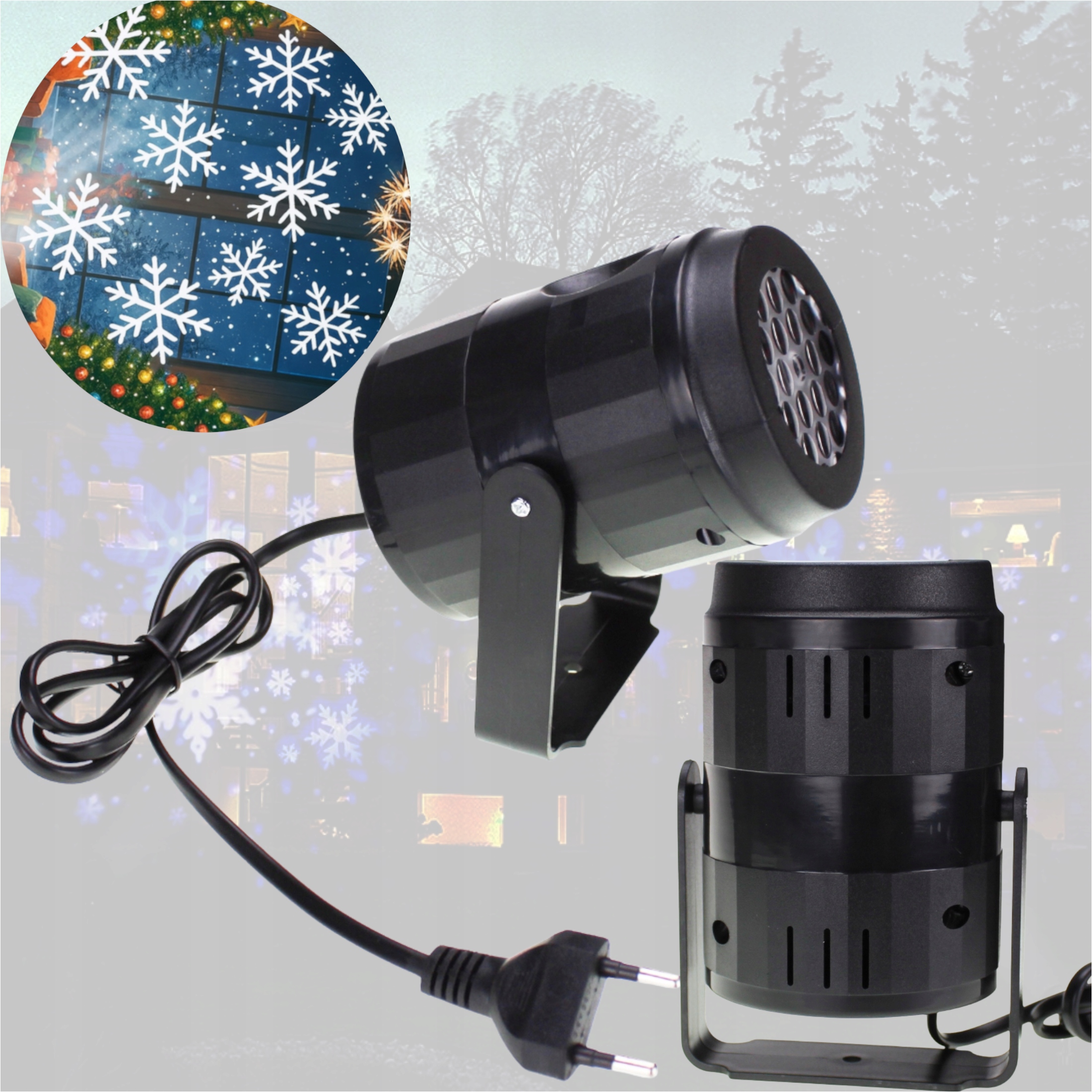 Vánoční Laserový Projektor Na Domov A Domácnost 2v1 Projektor "sněhová Vločka" IP65