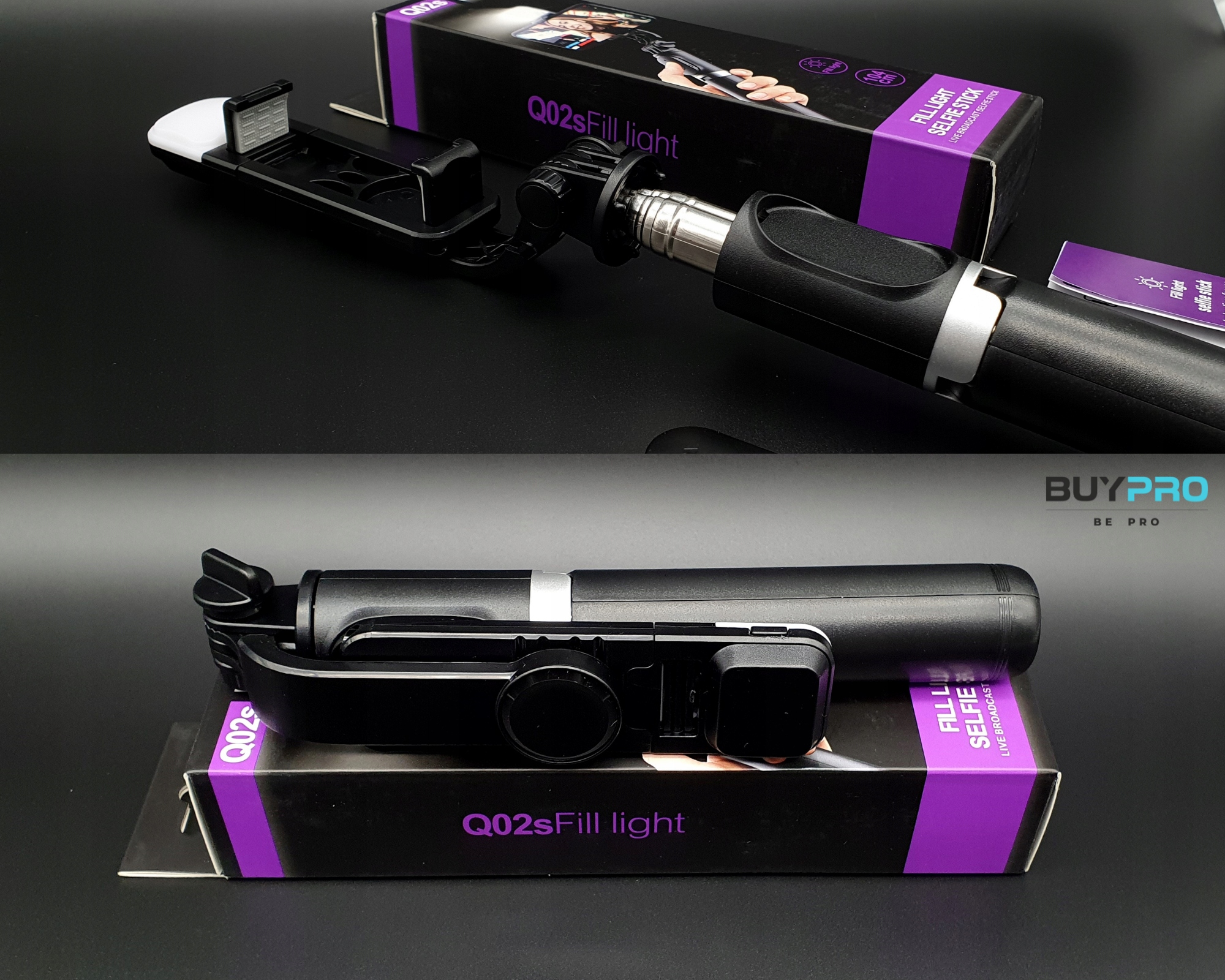 Kij do Selfie Stick Statyw Tripod Pilot Bluetooth Uchywt 104cm z Lampą Led EAN (GTIN) 6922866160060