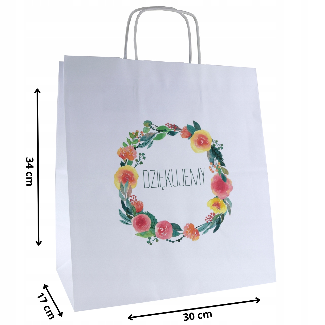 Torby papierowe 30x17x34cm A3 na urodziny Wesele Marka Torby Pro