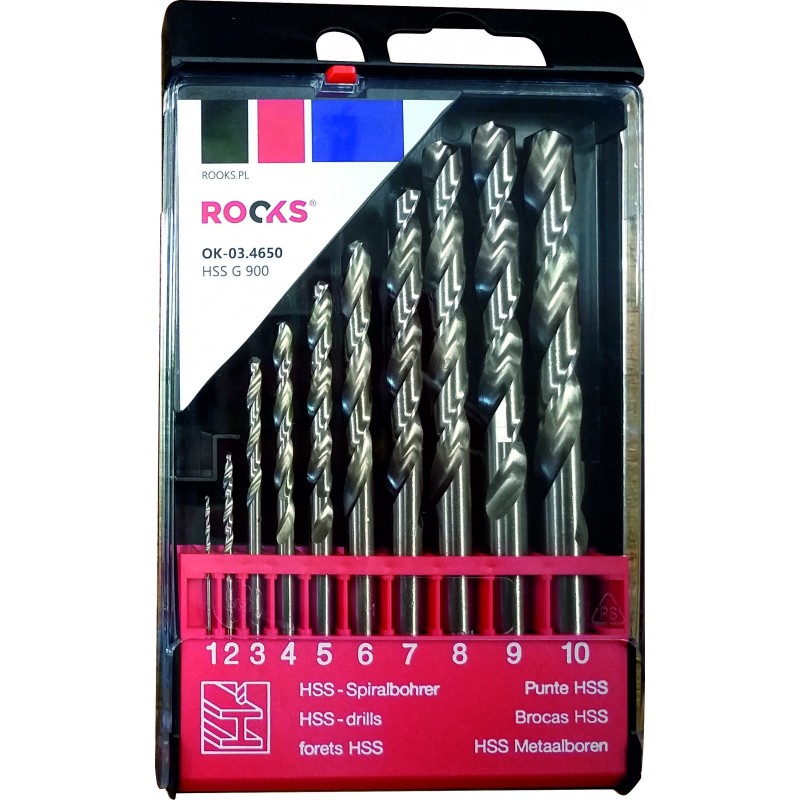 Zestaw Wierteł Do Metalu Hss G 1-10mm 10szt OK-03.4650