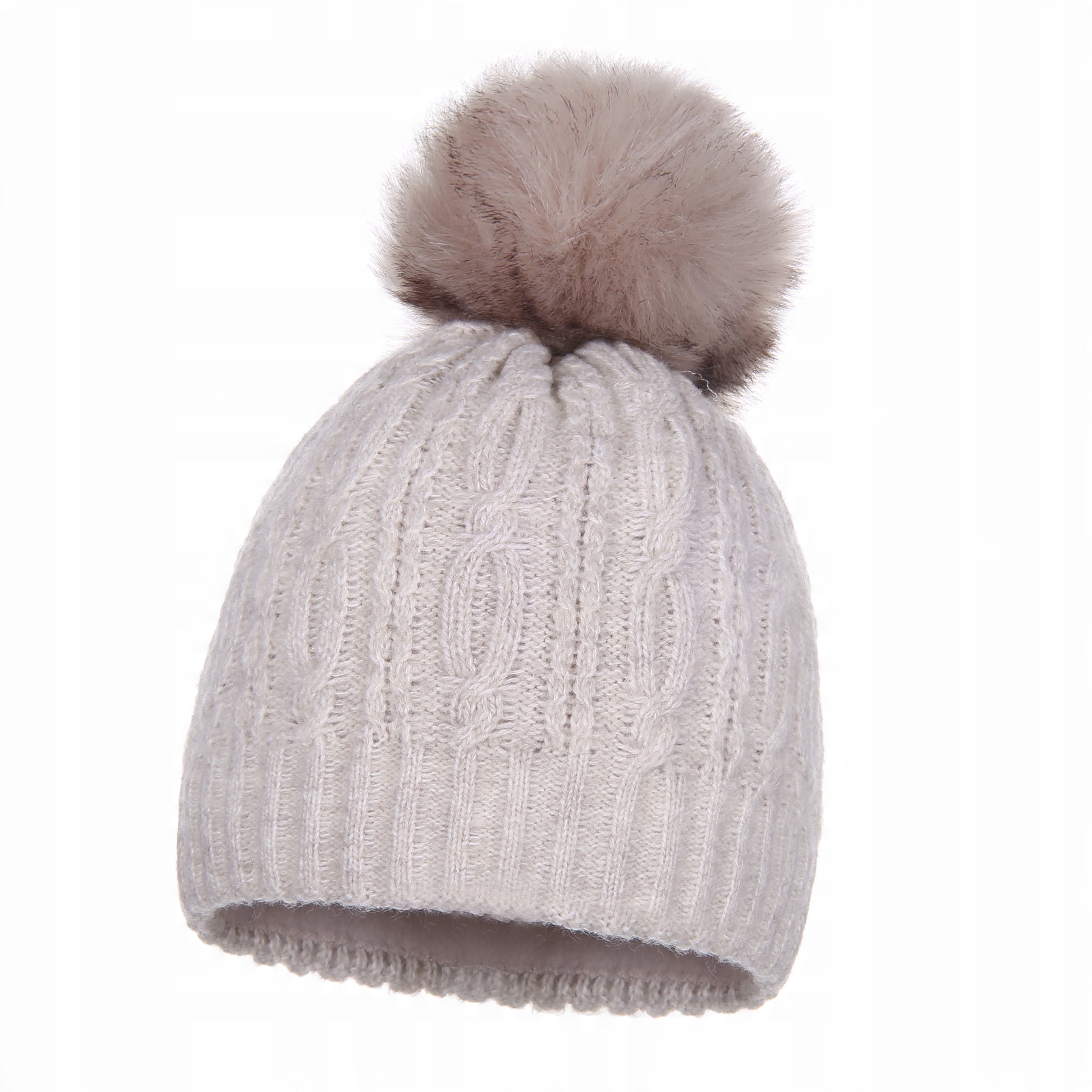 

Ciepła Czapka Damska Zimowa Z Pomponem Beanie Hat