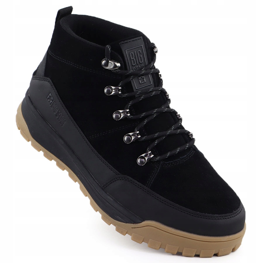 Pánské kožené nezateplené trapery černé Big Star SS174265 43