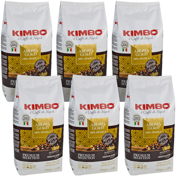 Levně 6 x Káva zrnková Kimbo Aroma Gold 1 kg Dárek videokniha