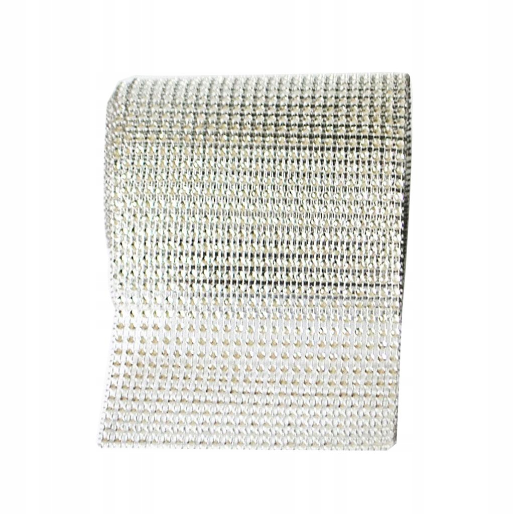 5 Yard 24 Rzędy Rhinestone Ribbon Trim Net Drill Mesh Wrap DIY Craft Silver