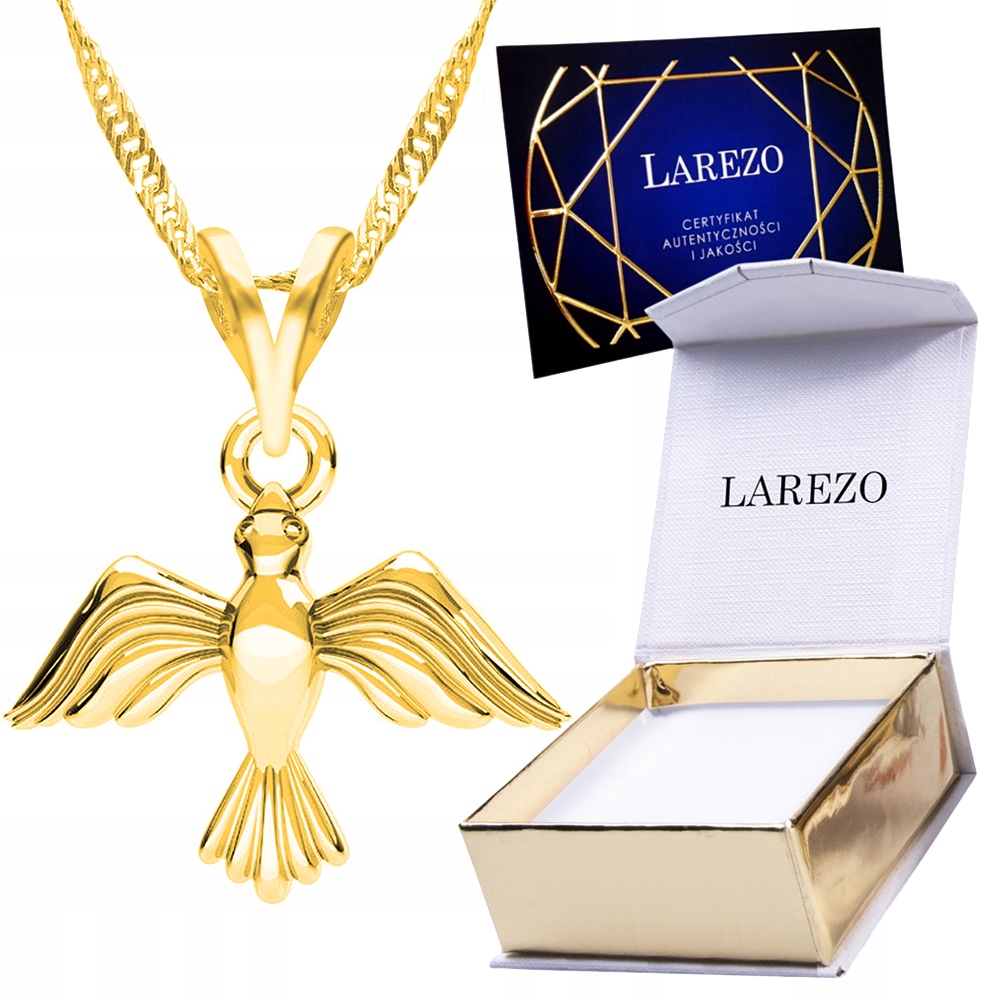 Zlatý náhrdelník 925 Pozlacený 999 s ptákem Vlaštovka Ptáček 24K