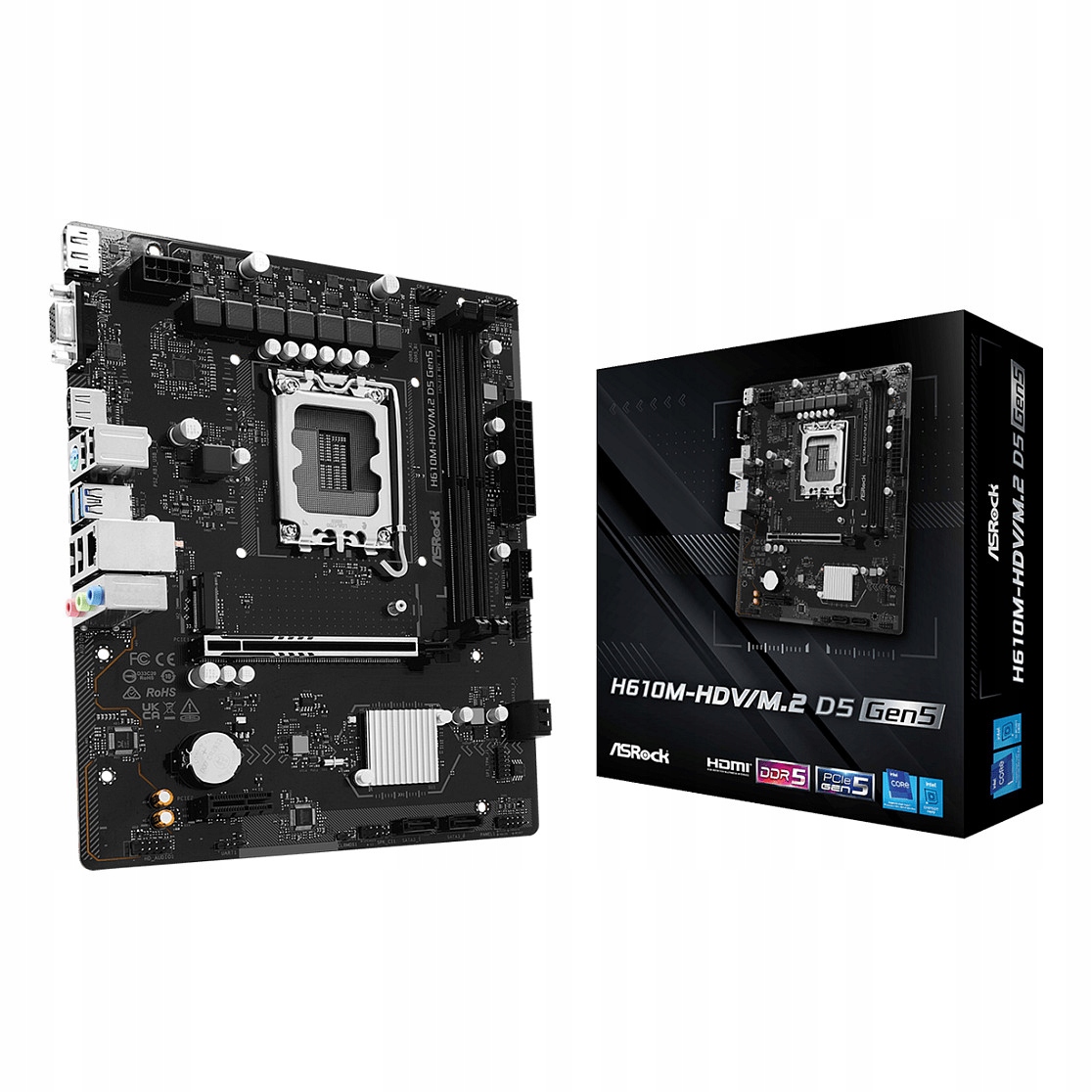 Płyta główna ASRock H610M-HDV/M.2 D5 Gen5 LGA1700 mATX