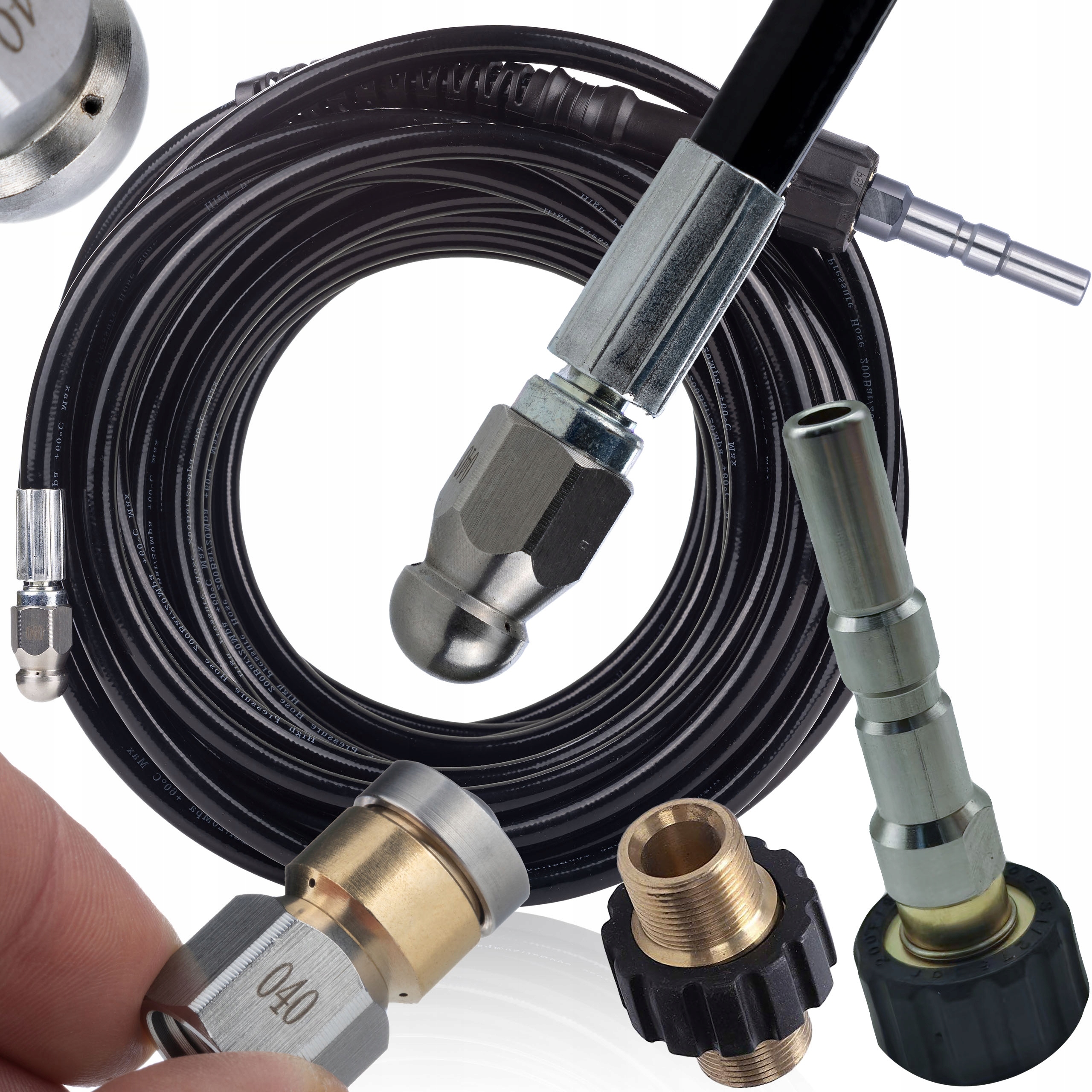 Wąż Do Czyszczenia Kanalizacji 20M Nilfisk Kranzle D12 2 Dysze Obrotowa 3+1