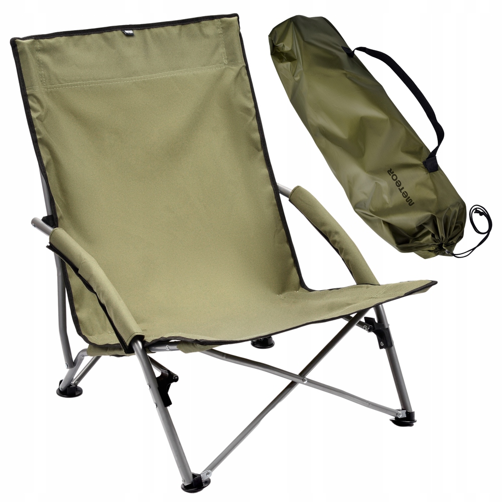 Leżak Ogrodowy Plażowy Składany Fotel Turystyczny Kempingowy Pokrowiec