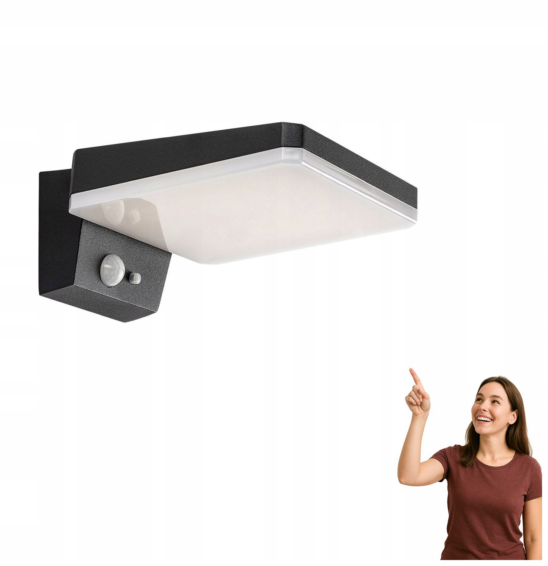 Solární venkovní nástěnné Led svítidlo s čidlem 4,4W Lasset 77078 Rabalux