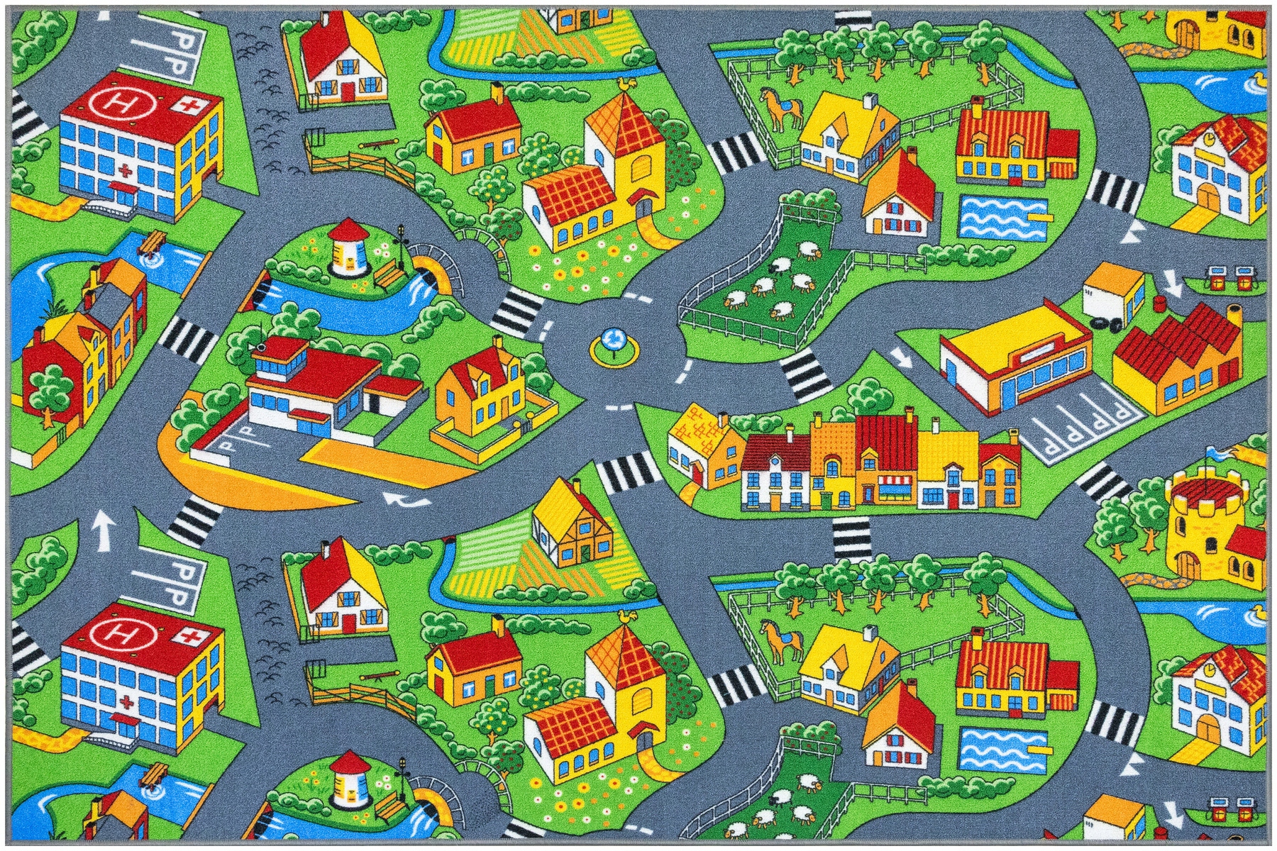 Dywan Dziecięcy Kolorowy Miaseczko Droga Filc Little Village 150x200 cm