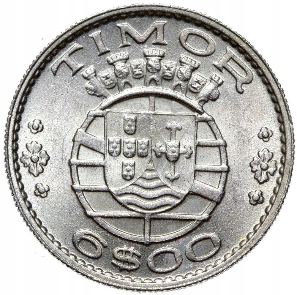 + Timor - 6 Escudo 1958 - SREBRO - MENNICZA !