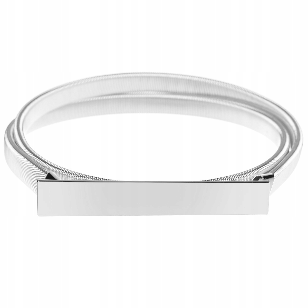 PASEK OZDOBNY ELASTYCZNY BLASZKA SPRĘŻYNKA SREBRNA Marka inna