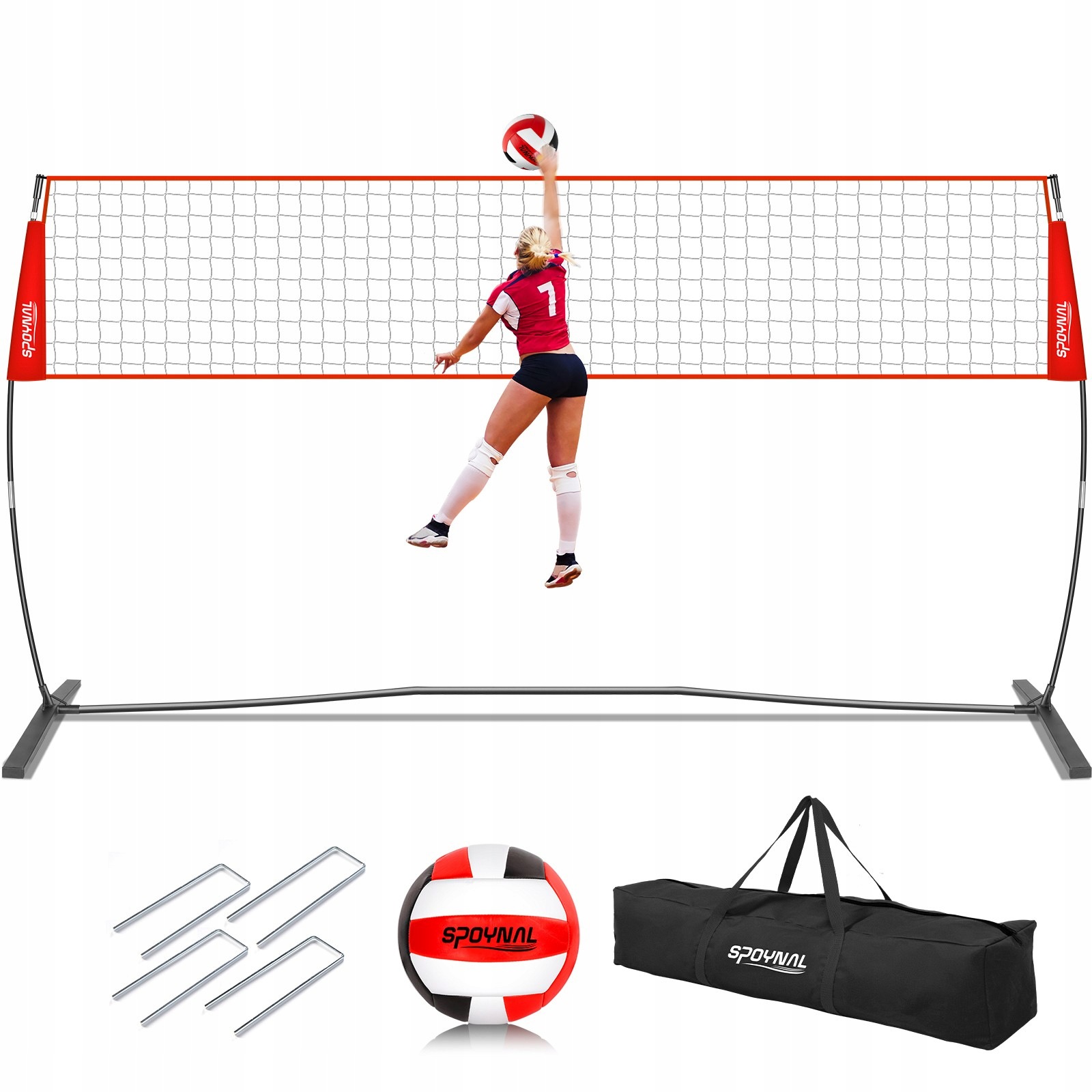 Přenosný Volejbalový Set Velká Síťka 610 CM Míč Pumpa Taška