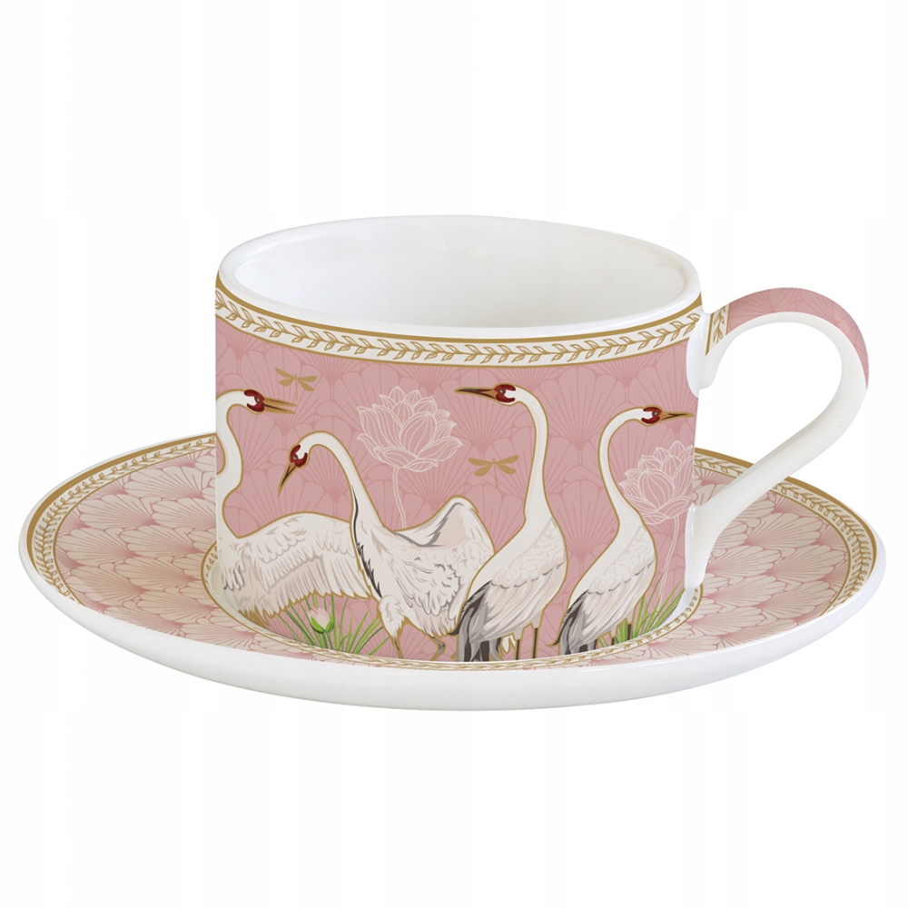 

Filiżanka porcelanowa spodkiem 240 ml jasnoróżowa