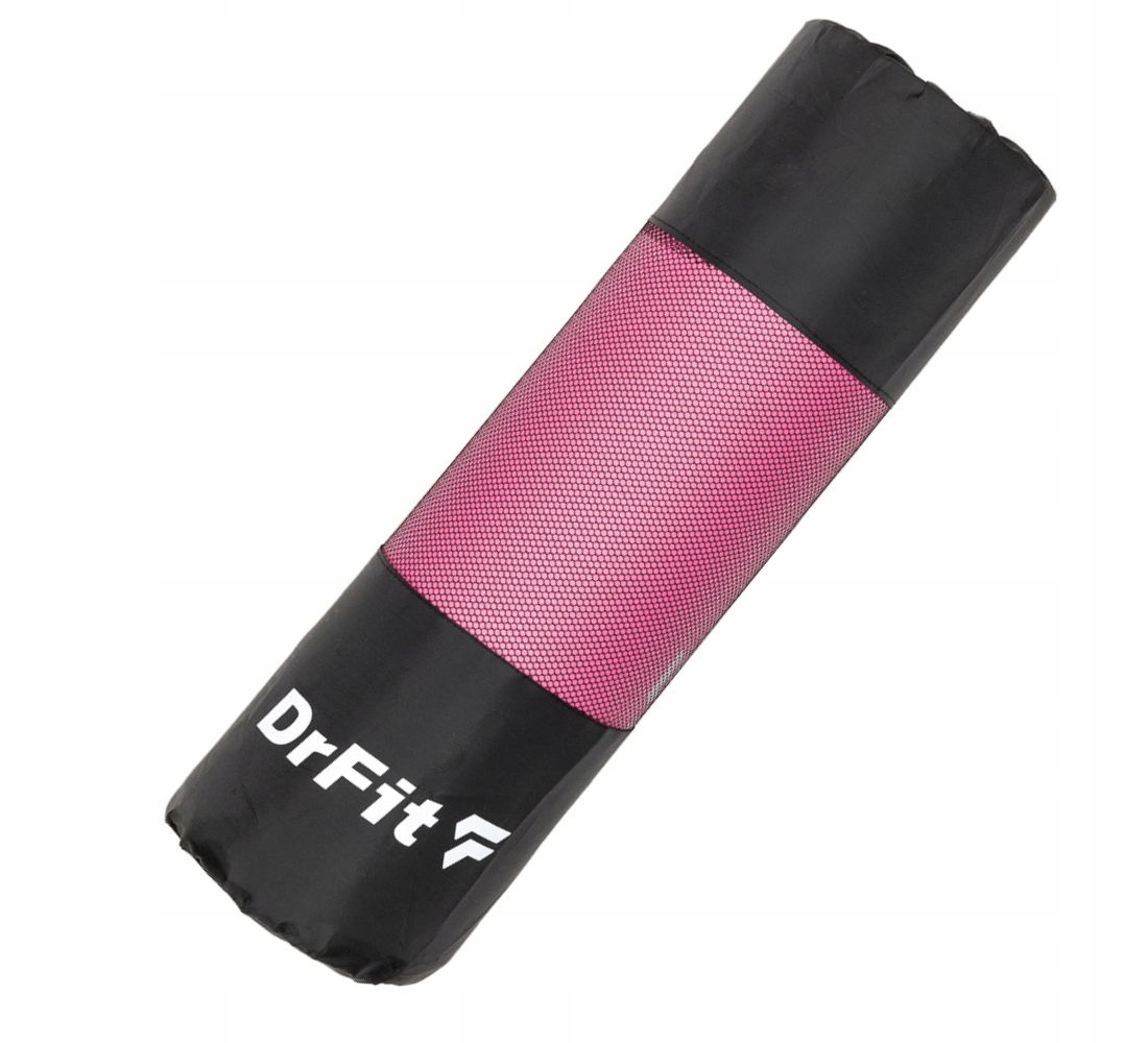 Mata do Ćwiczeń Jogi Gruba 1 cm Wytrzymała Fitness Damska Różowa DrFit Kolor dominujący róże i fiolety