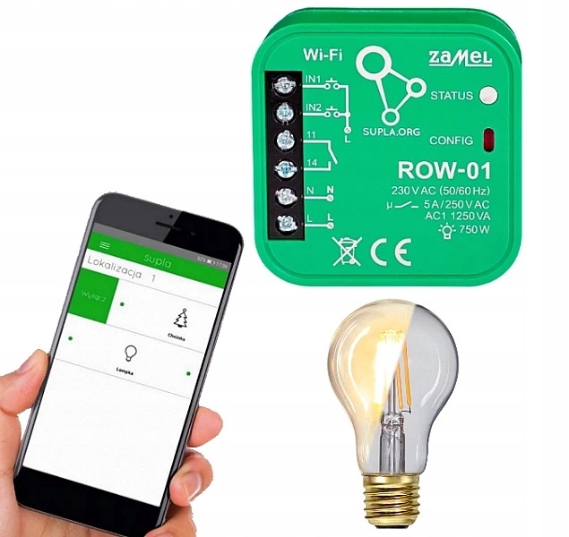

Sterownik Wi-Fi 1-kanałowy dopuszkowy ROW-01 Zamel