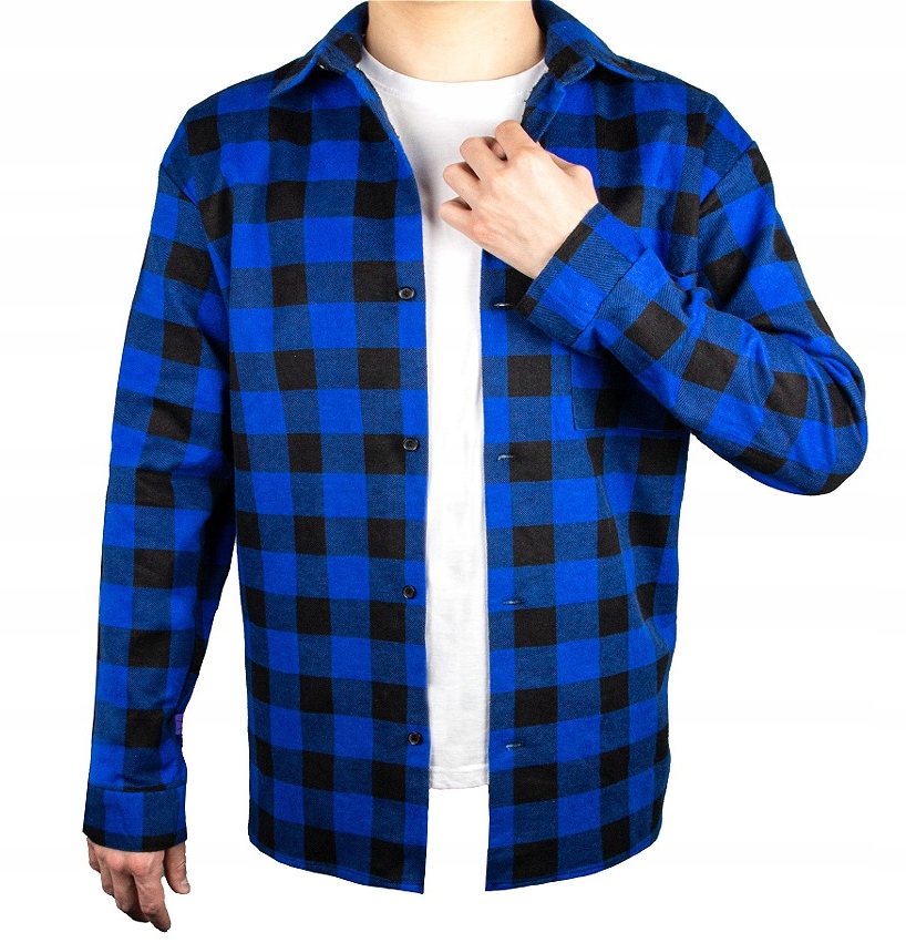 KOSZULA FLANELOWA ROBOCZA NIEBIESKA XXXL 3XL