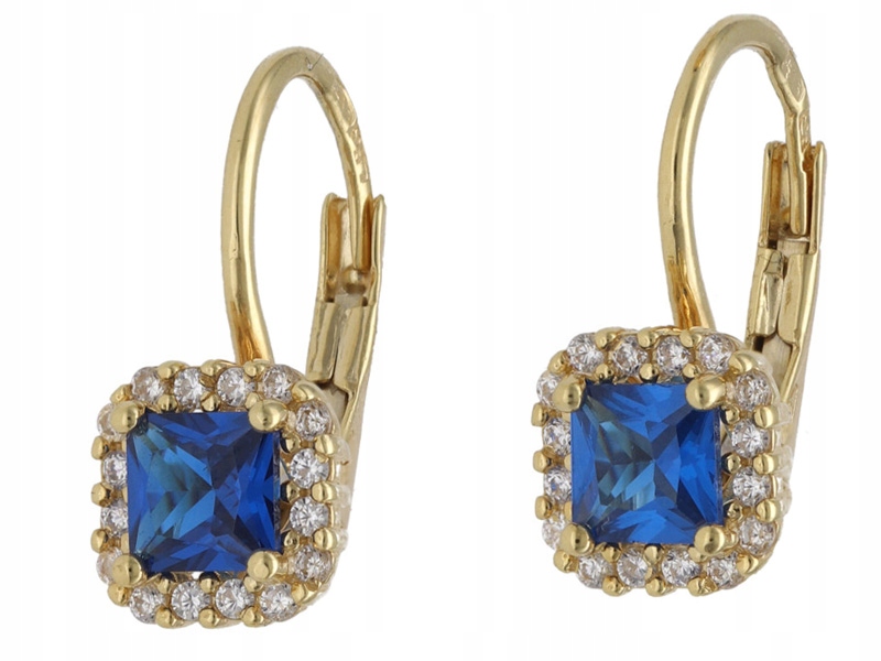 Zlaté náušnice 585 Elegantní S Zirkony 1,93 g, módní vzor pro ni