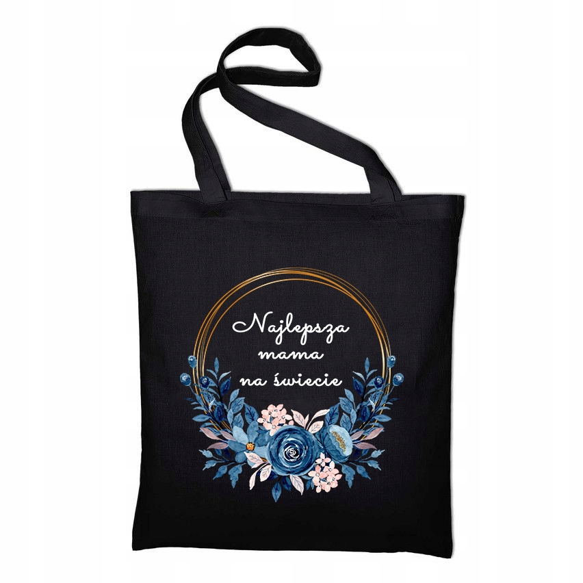 

Stylowa Torba na zakupy Czarna wzór Dzień Mamy 04
