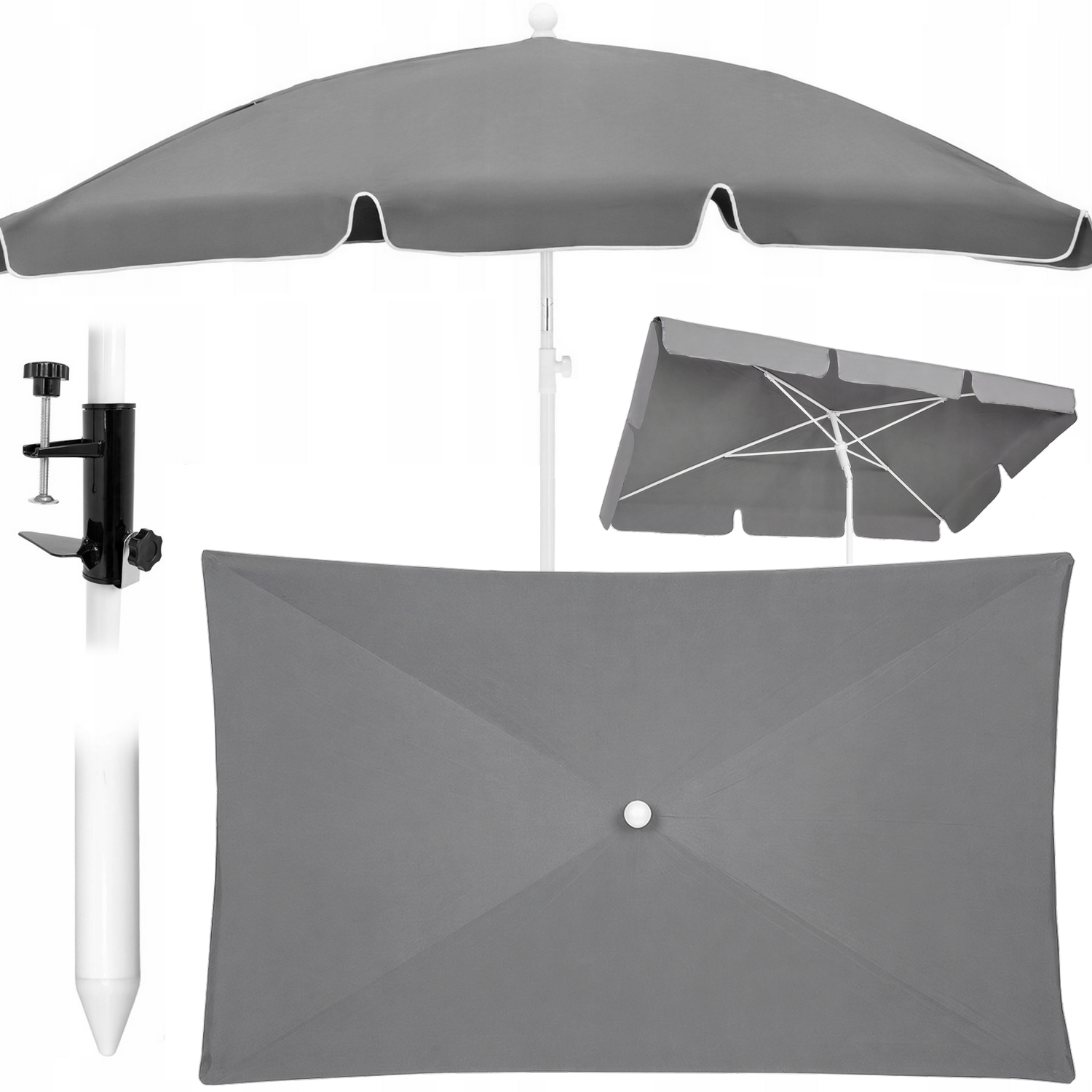 Parasol Ogrodowy plażowy Uchylny mocny 200 cm łamany z uchwytem
