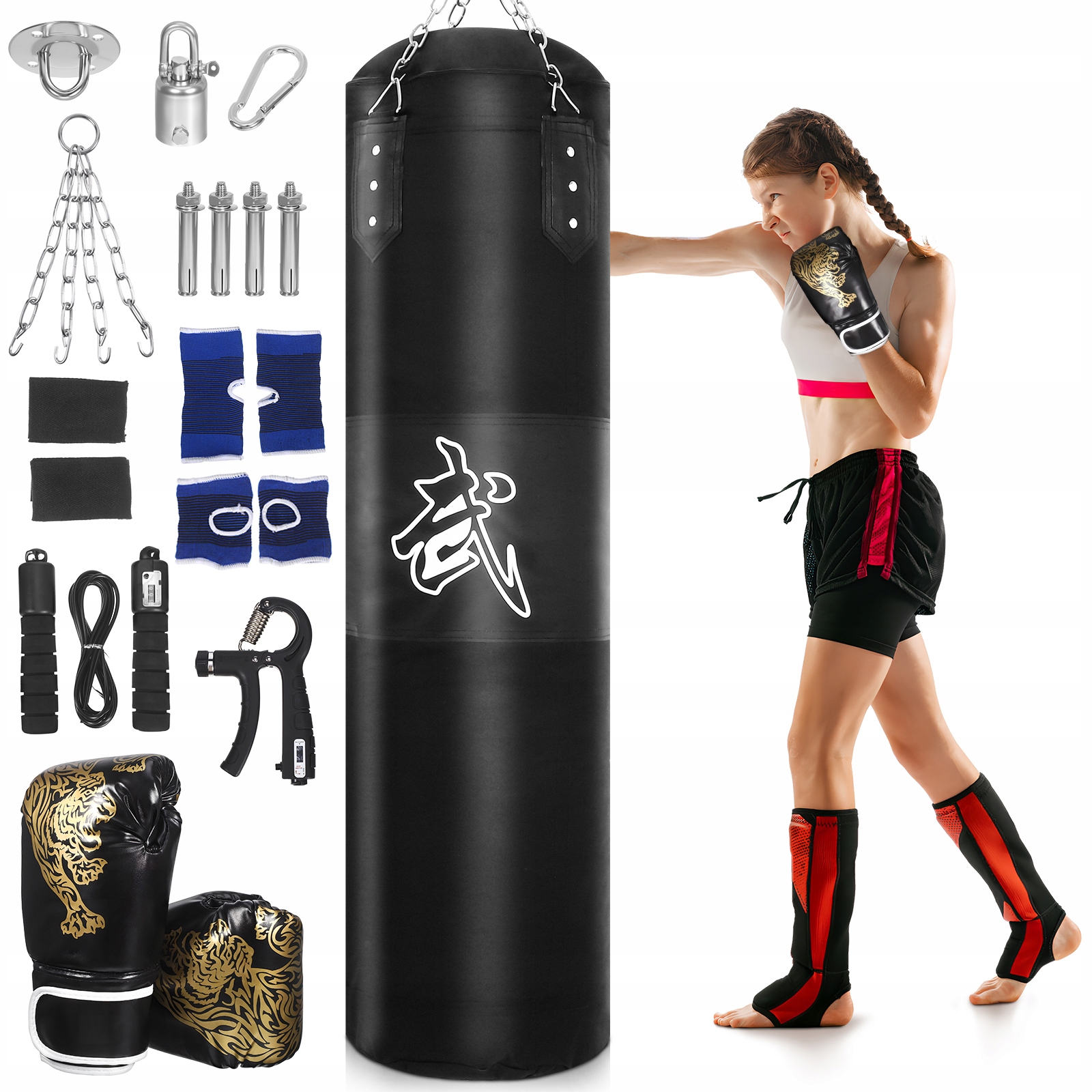 Zestaw bokserski worek bokserski dla dorosłych worek wiszący 120cm rękawice