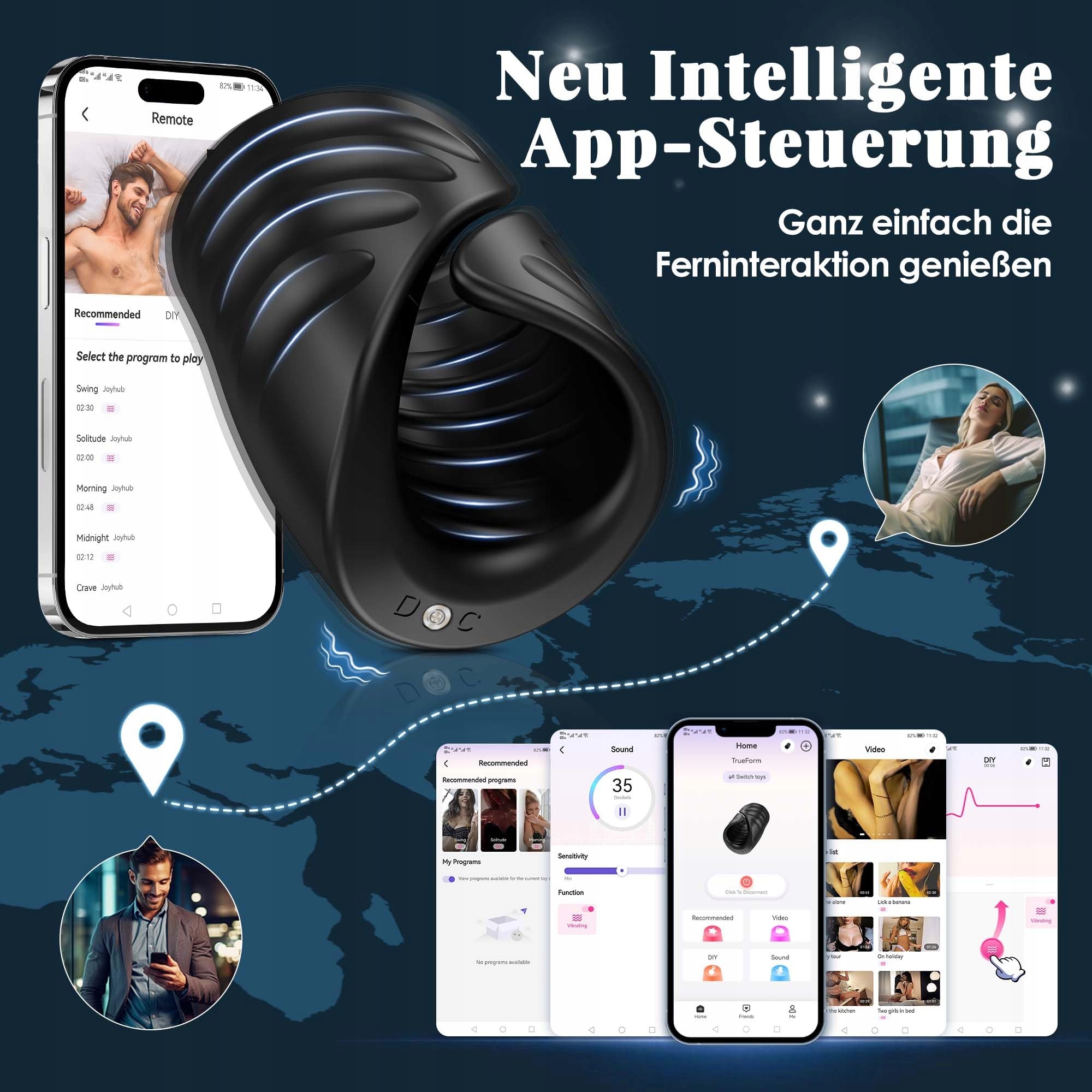 APP STEUERUNG Wibrator Dla Mężczyzn Z 9 Trybami Wibracji Masturbator — miniatura 9