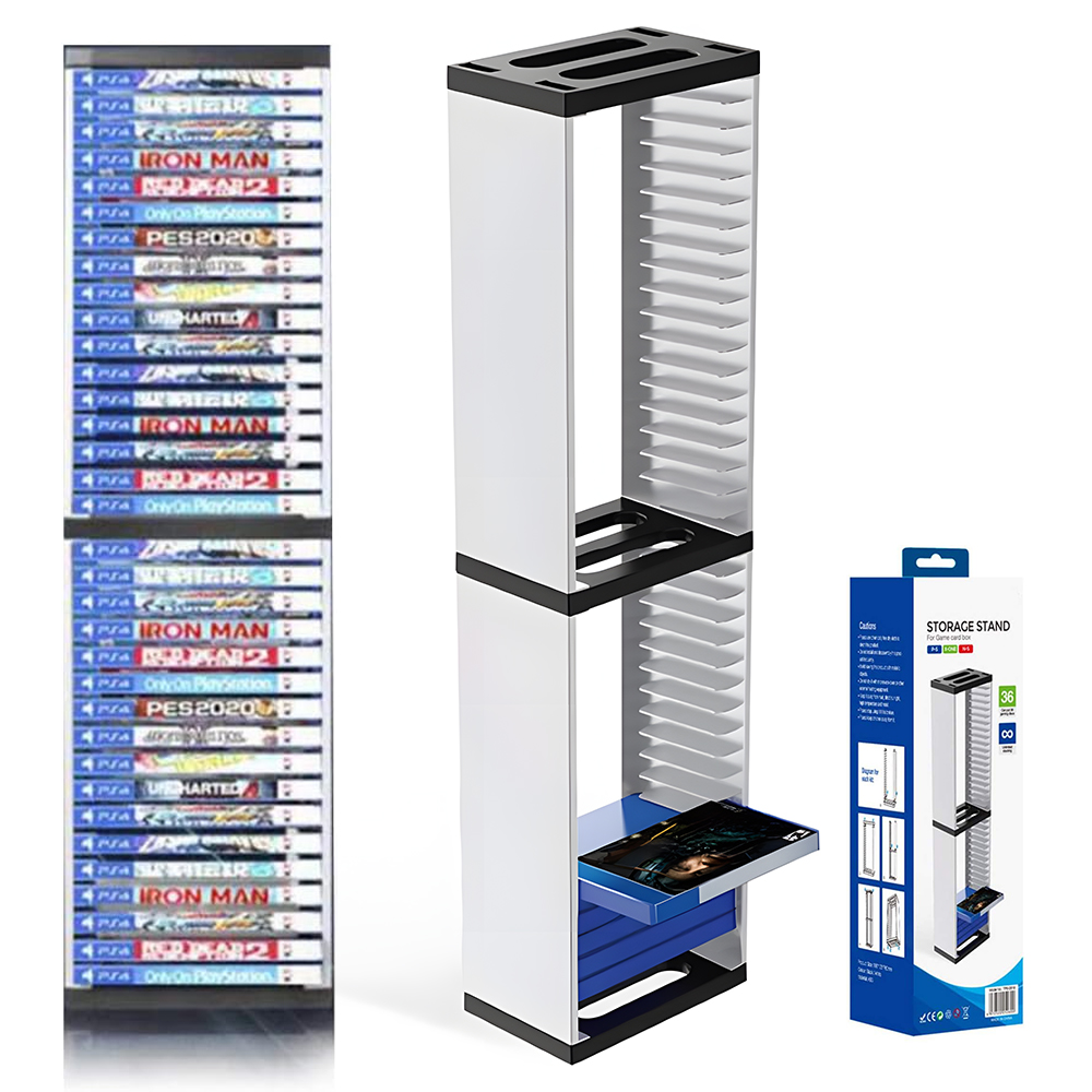 Stojan Na Płyty PS5 36 Abs Na 36 Dysków Stabilny Poziom Pion Organizer