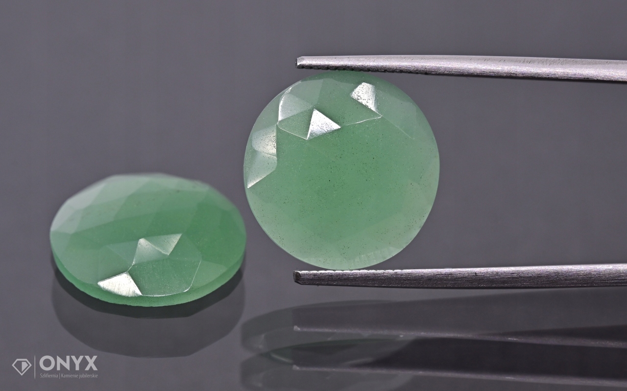 Serpentinit fazetovaná rozeta Para kulatá fi 14,5