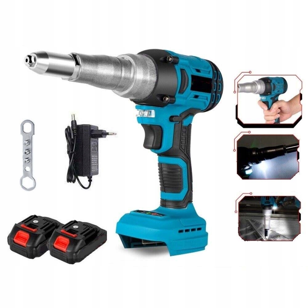 Bezkartáčová elektrická nýtovací pistole 2.4-5 mm 2 akumulátor 18 V