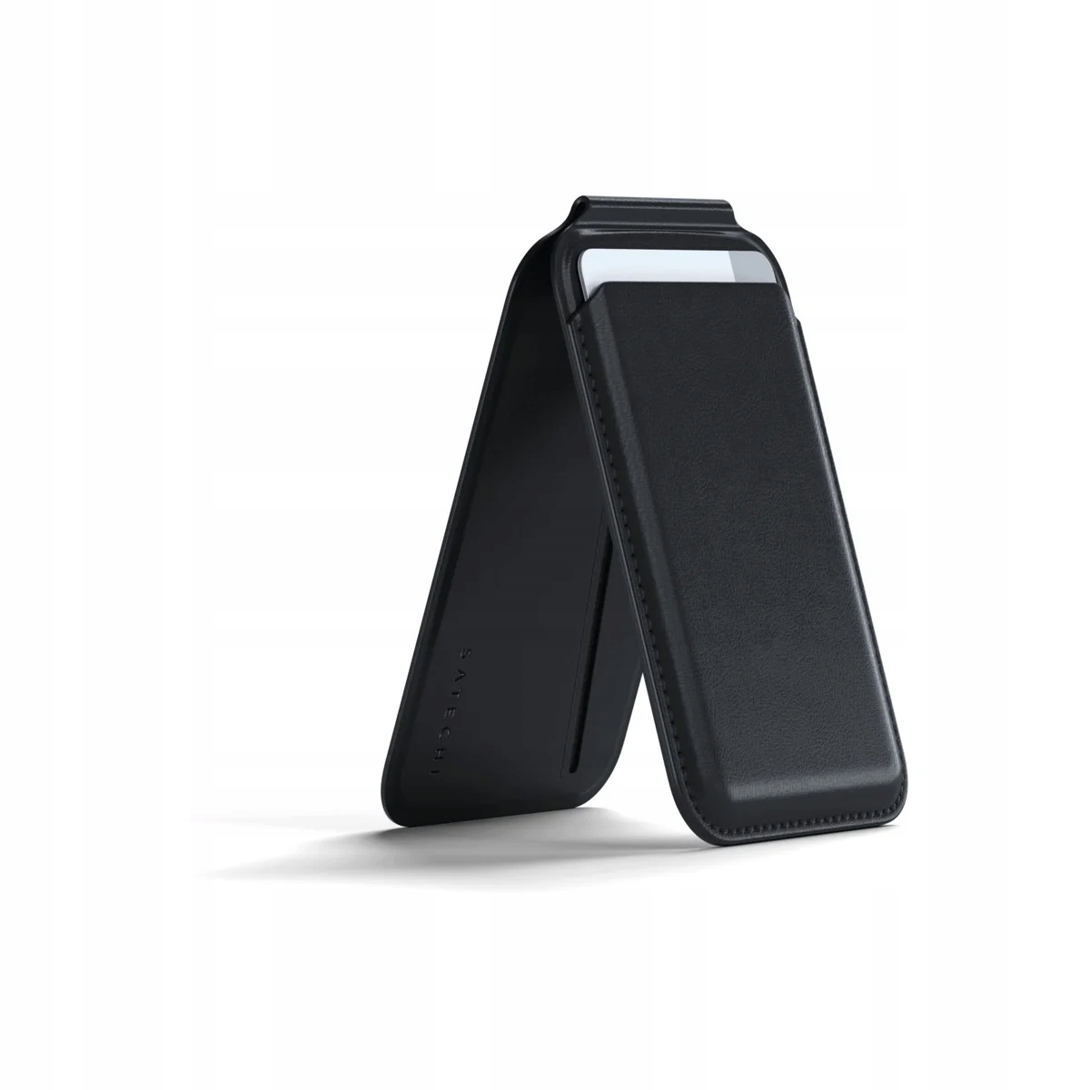 Magnetický stojánek s peněženkou pro iPhone Satechi černý