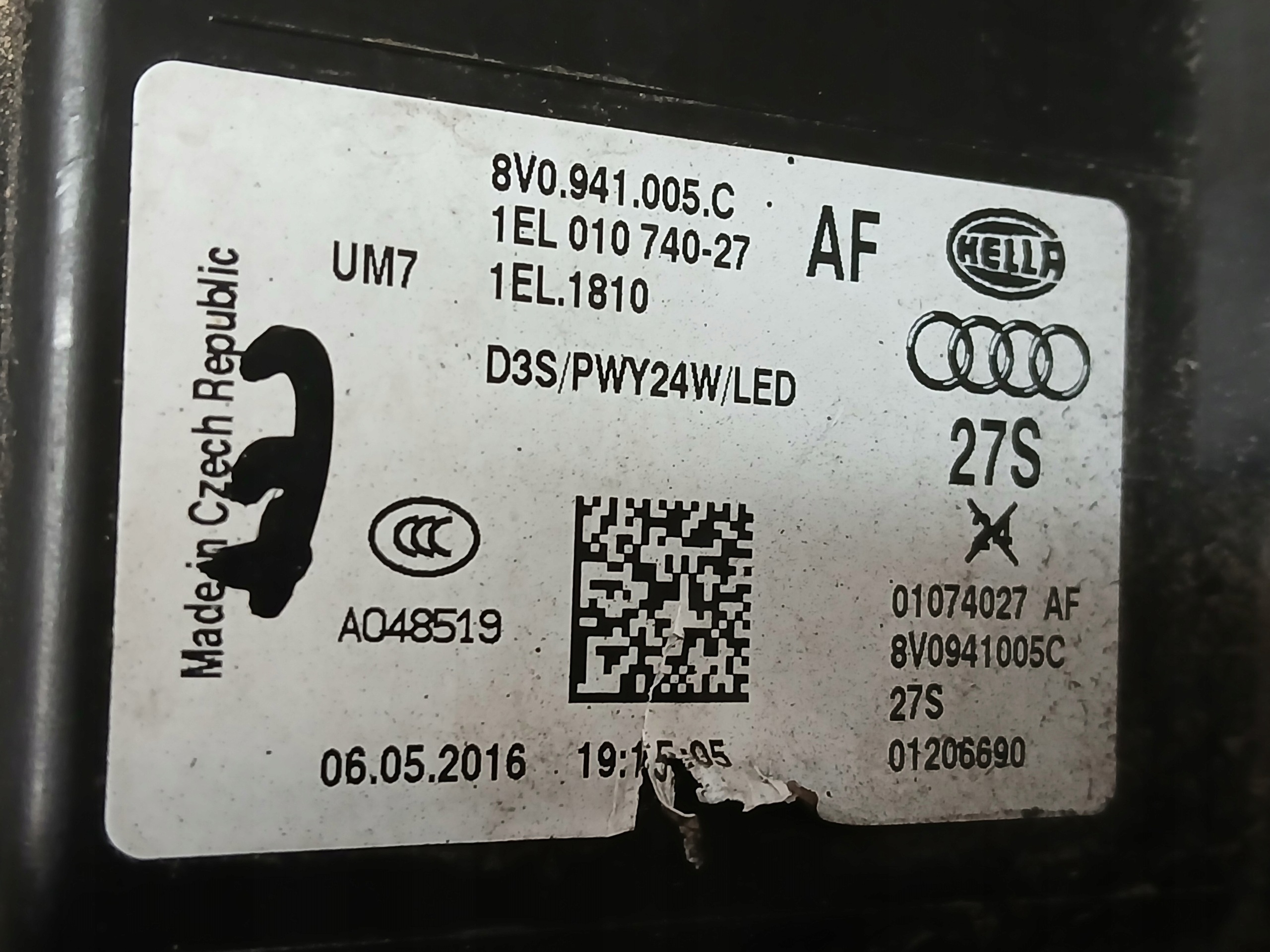 light front left AUDI A3 8V 13-16 XENON LED 8V0941005C