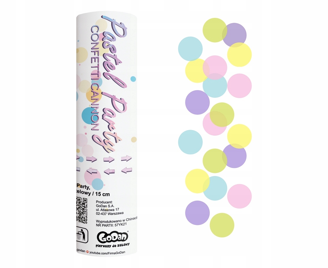 

Konfetti pneumatyczne Pastel Party 15 cm Zabawa