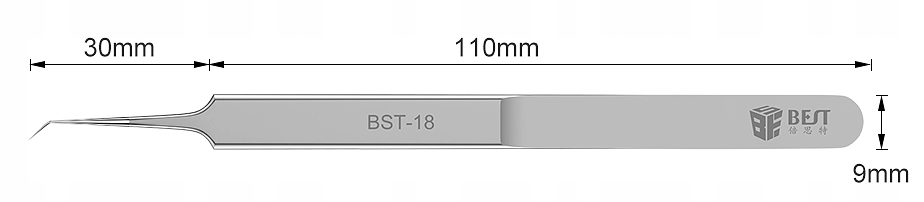 ZESTAW PĘSETA PRECYZYJNA OSTRA PROSTA +ZAGIĘTA 30° Stan opakowania oryginalne