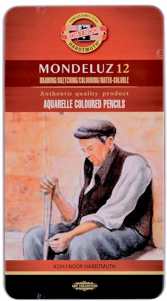 Pastelky vodní pastelky 12 barev, kovová krabička pro Profesionály