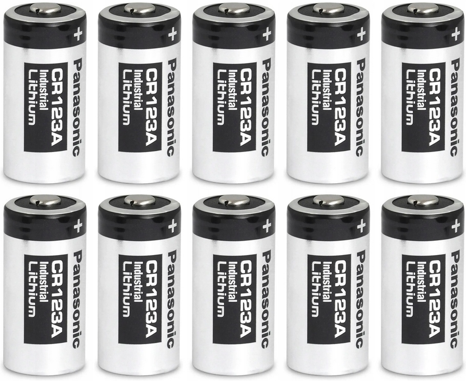 10x Bateria CR123 Litowa Panasonic Industrial 3V CR17345 123A