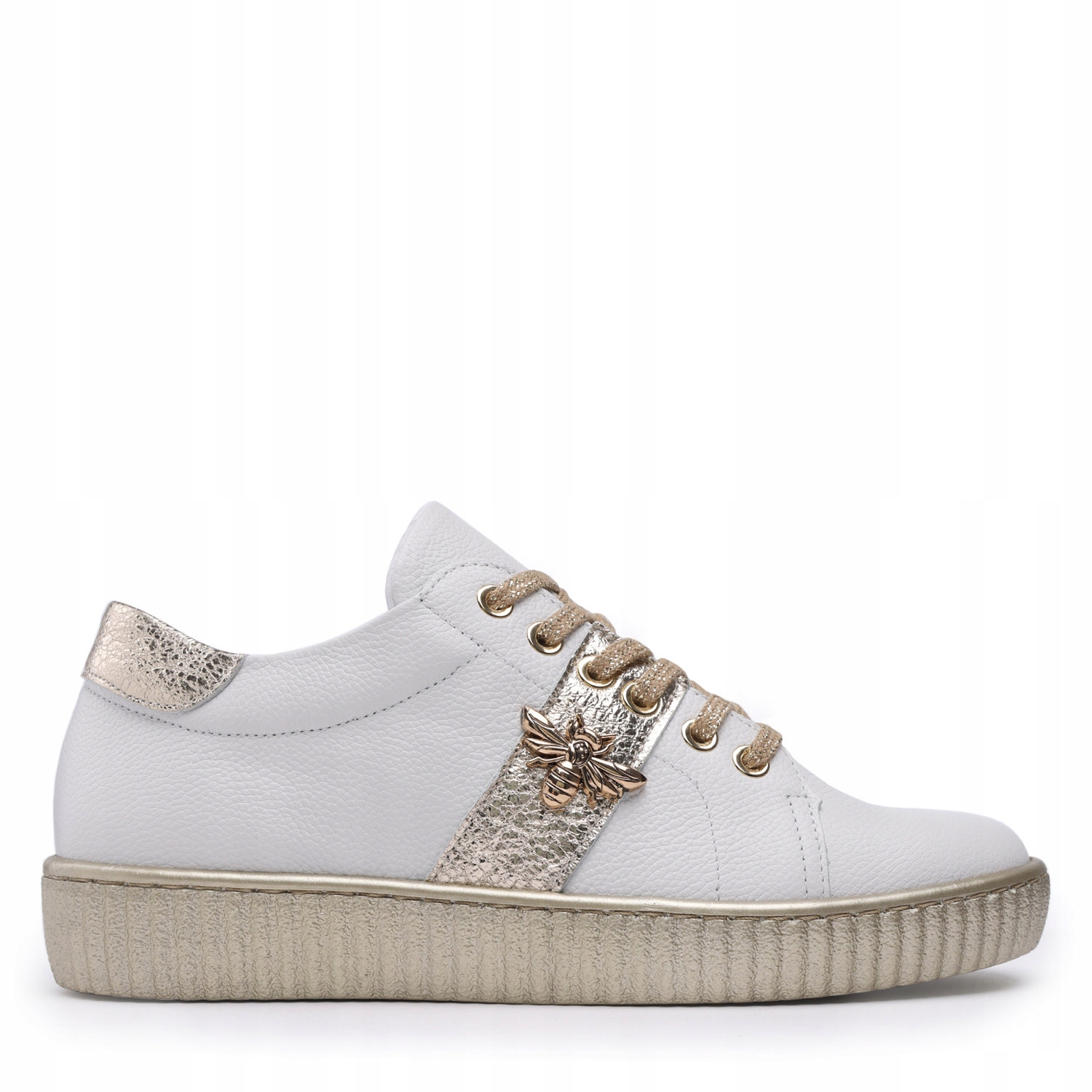 Sneakersy R.Polański 961 - Biały Lico/Złoty Marka R.Polański