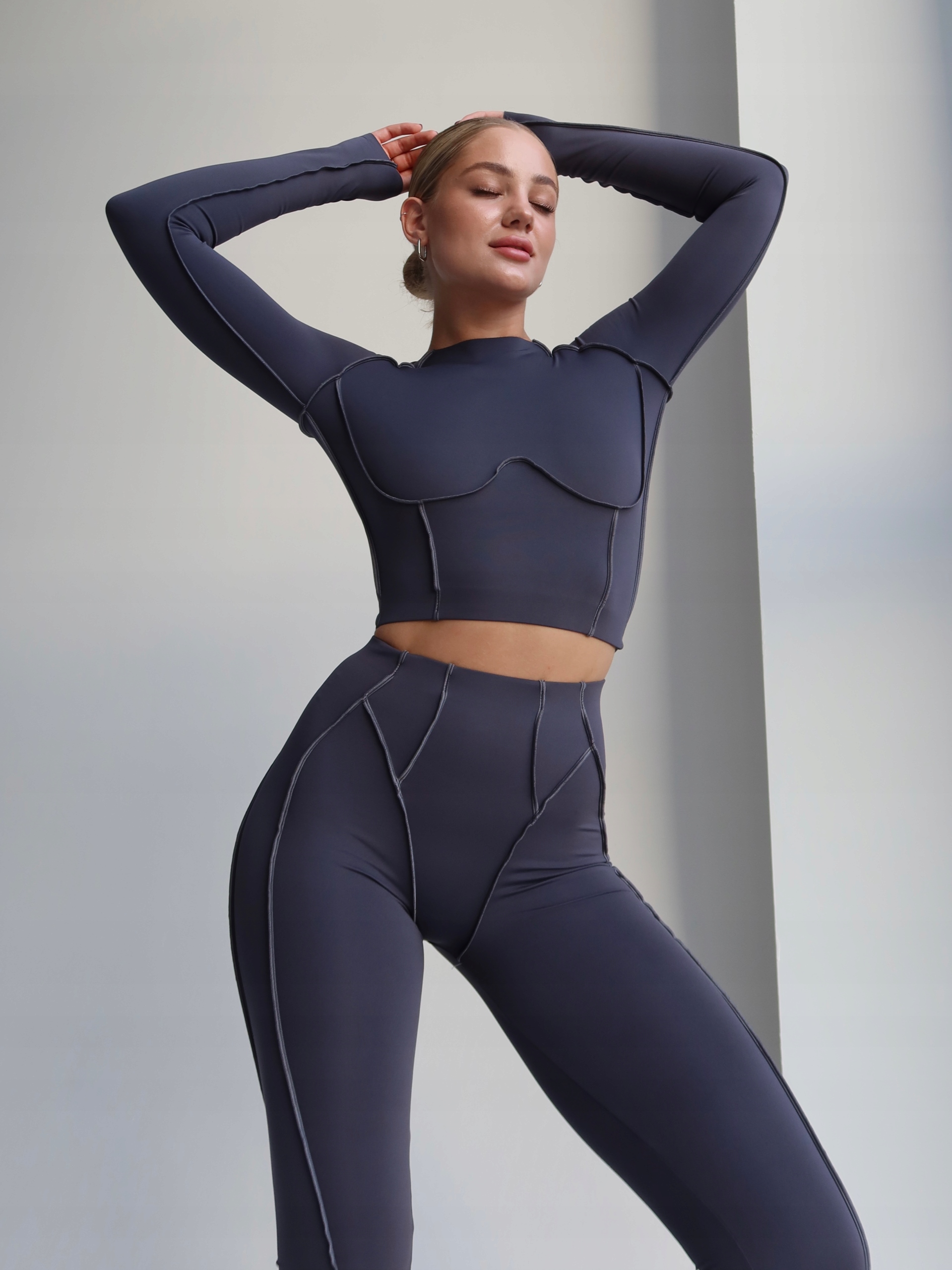 Komplet sportowy Leginsy sportowe Z Wysokim Stanem Xs