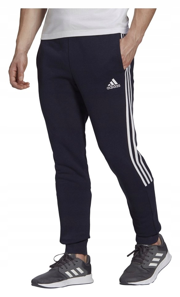 Kalhoty Adidas Essentials Tapered Cuff 3 Stripes tmavě modré GK8977 vel. S