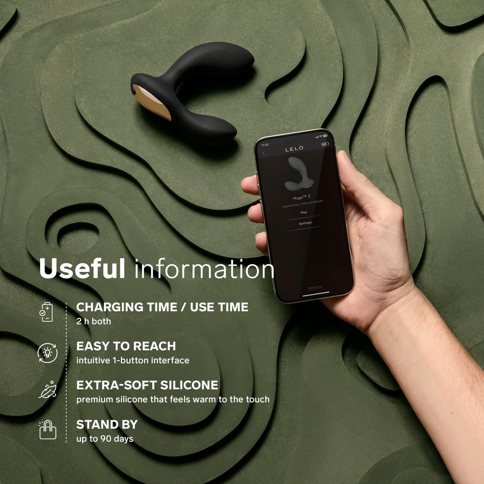 LELO HUGO 2 Wibrator Prostaty Bluetooth 10 Trybów Stymulacja Mężczyzn — miniatura 5