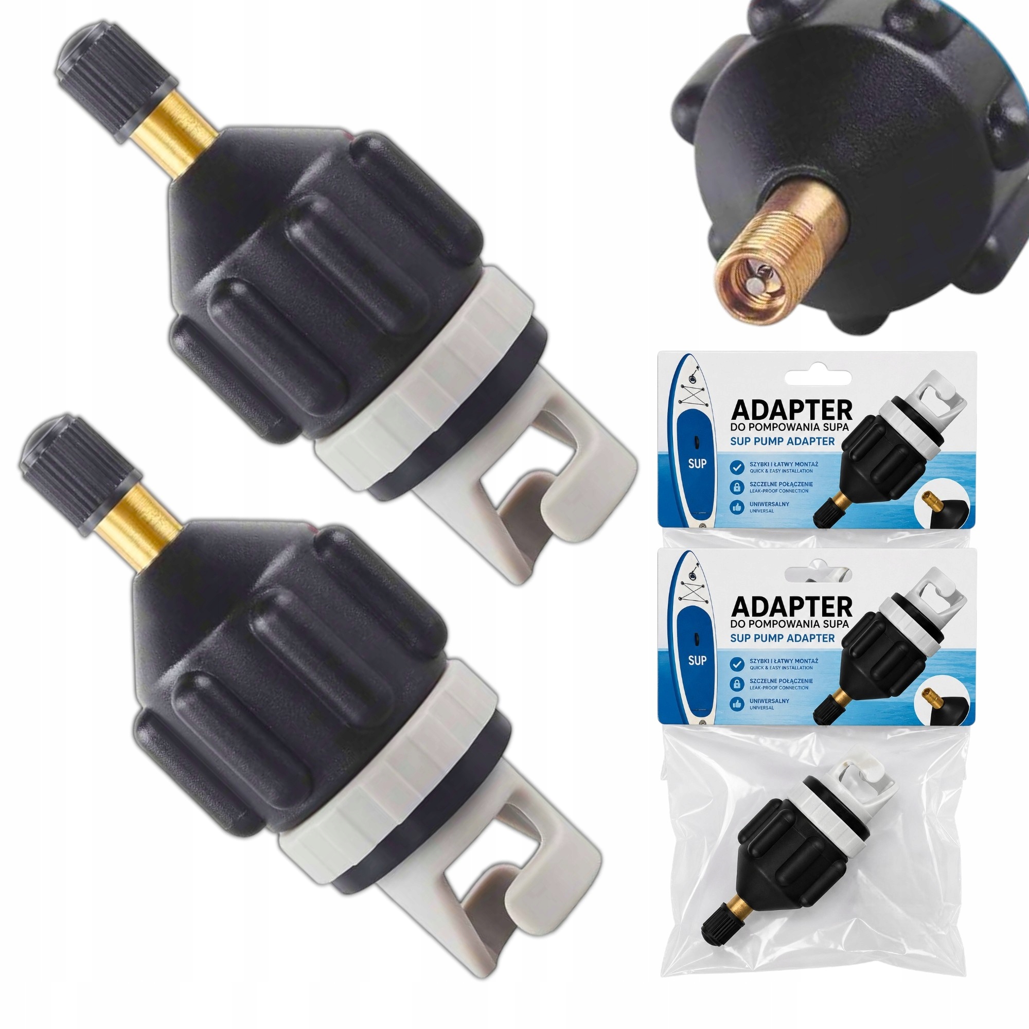 2x Adapter Przejściówka Pompka Do Pompowania Zaworu Deski Sup Uniwersalny