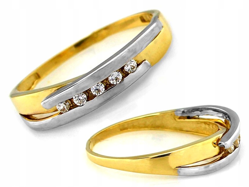 Prstýnek ze žlutého a bílého zlata 585 Eternity s zirkony 2.19g r18